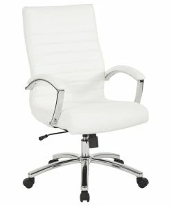 Brand new 👍 Office Star Products Executive Mid-Back Chair, White 🤩