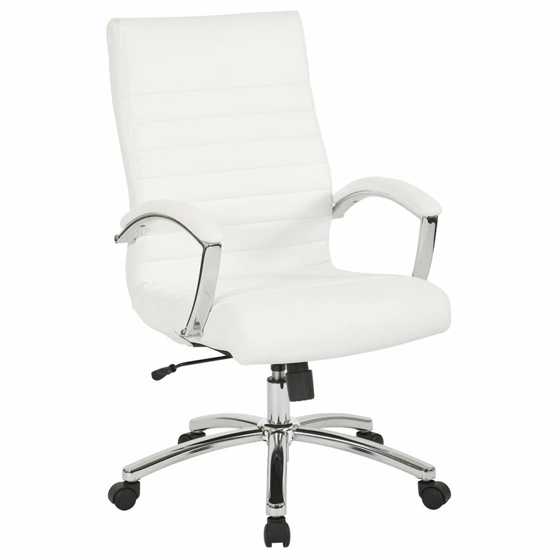 Brand new ๐ Office Star Products Executive Mid-Back Chair, White ๐คฉ