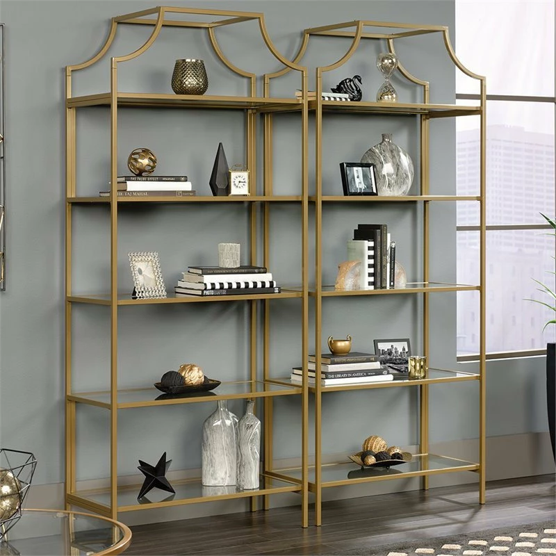 Brand new π Pemberly Row Modern 5 Shelf Metal Bookcase In Satin Gold Finish β - Image 5
