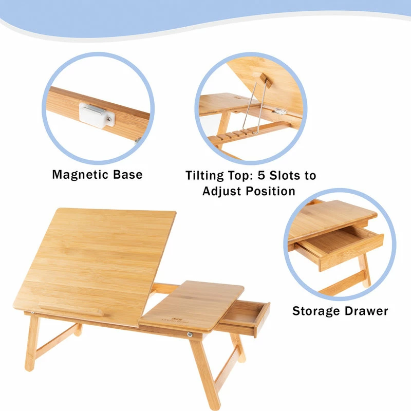 Deals ๐คฉ Lavish Home Bamboo Lap Desk With Adjustable Top And Drawer ๐ - Image 4