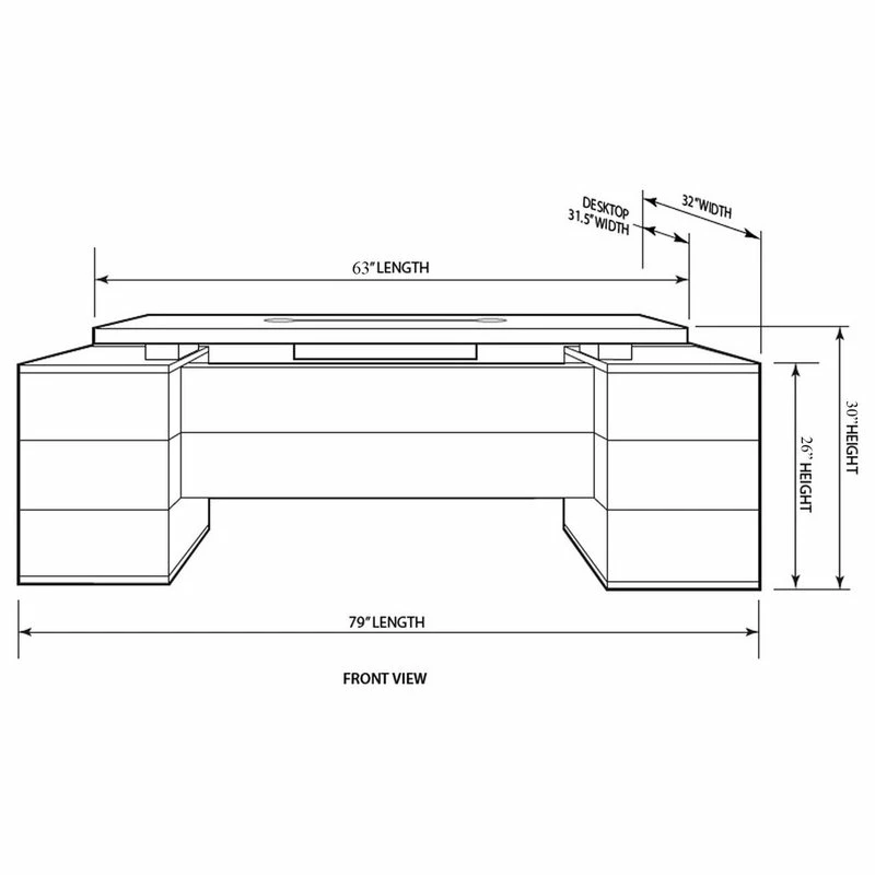 Wholesale ๐ Zuri Furniture 79” Modern Ford Black Oak Wood Desk Letter/Legal Filing Drawers ๐ฏ - Image 5