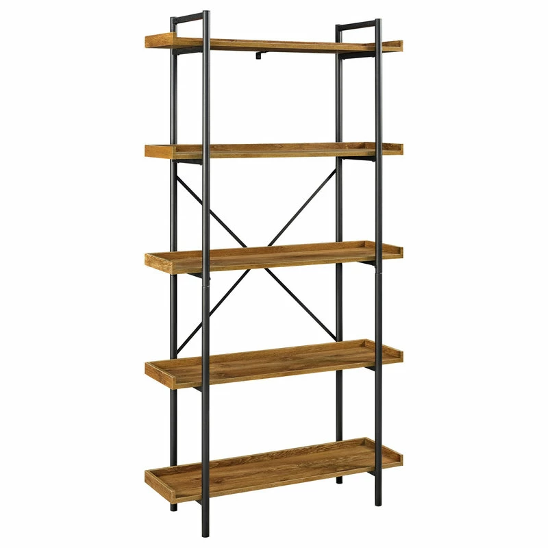 Discount ๐ Walker Edison 68" Urban Pipe Bookshelf, Barnwood โ๏ธ