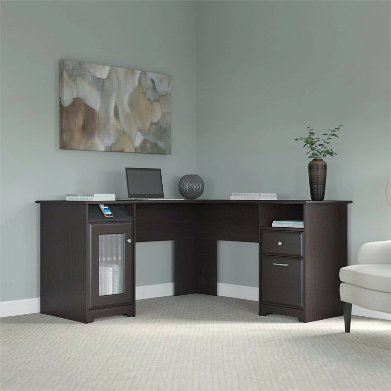 Discount ๐ Bush Business Furniture Cabot L Shaped Computer Desk With Storage In Espresso Oak - Engineered Wood ๐ - Image 3