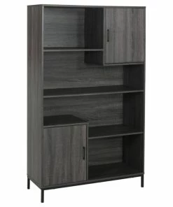 Discount 👍 GDFStudio Joanne Contemporary Faux Wood Cube Unit Bookcase, Dark Gray/Black ✨