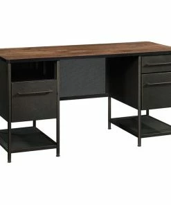 Best deal 🌟 Sauder Boulevard Cafe Executive Desk In Black And Vintage Oak 👏
