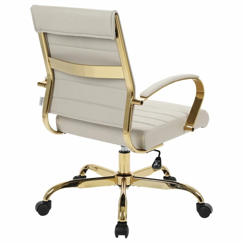 Flash Sale ๐ LeisureMod Benmar Modern Adjustable Leather Office Chair Gold Frame, Tan ๐ - Image 5