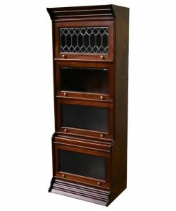 Brand new ⌛ Crafters And Weavers Legacy Solid Mahogany 4 Stack 24" Wide Barrister Bookcase, Brown Walnut 🤩