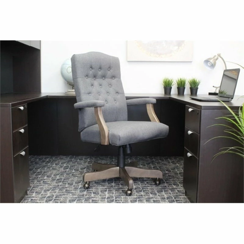 Budget ๐ Boss Office Products Boss Refined Rustic Executive Chair In Slate Gray Commercial Grade ๐งจ - Image 2
