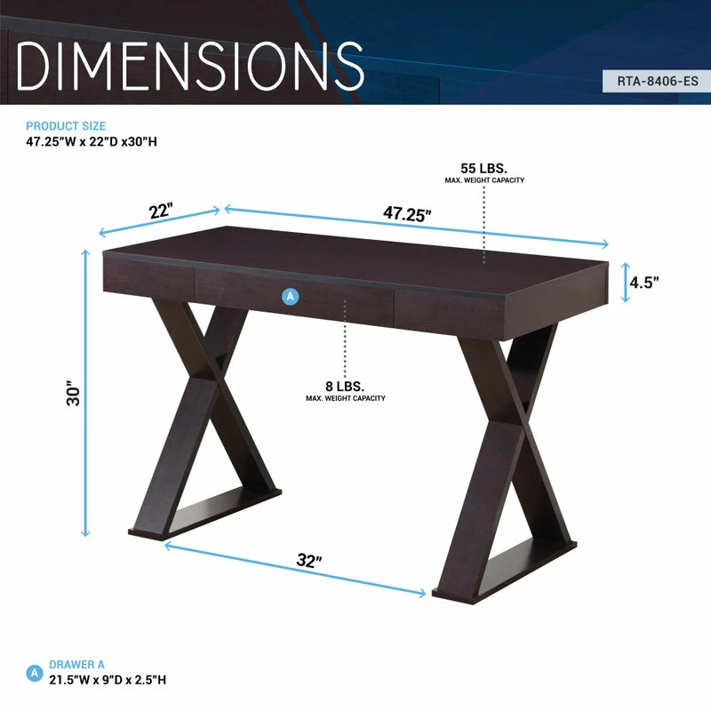 Coupon ๐งจ Rta Products- L Techni Mobili Trendy Desk With Drawer Espresso ๐งจ - Image 7