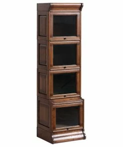 Top 10 💯 Crafters And Weavers Arts And Crafts Mission Oak 4 Stack Narrow Barrister Bookcase With Leaded Glass 🎁