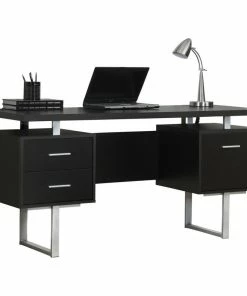 Cheapest ⌛ Monarch Specialties 60" Silver Metal Computer Desk, Cappuccino 👍