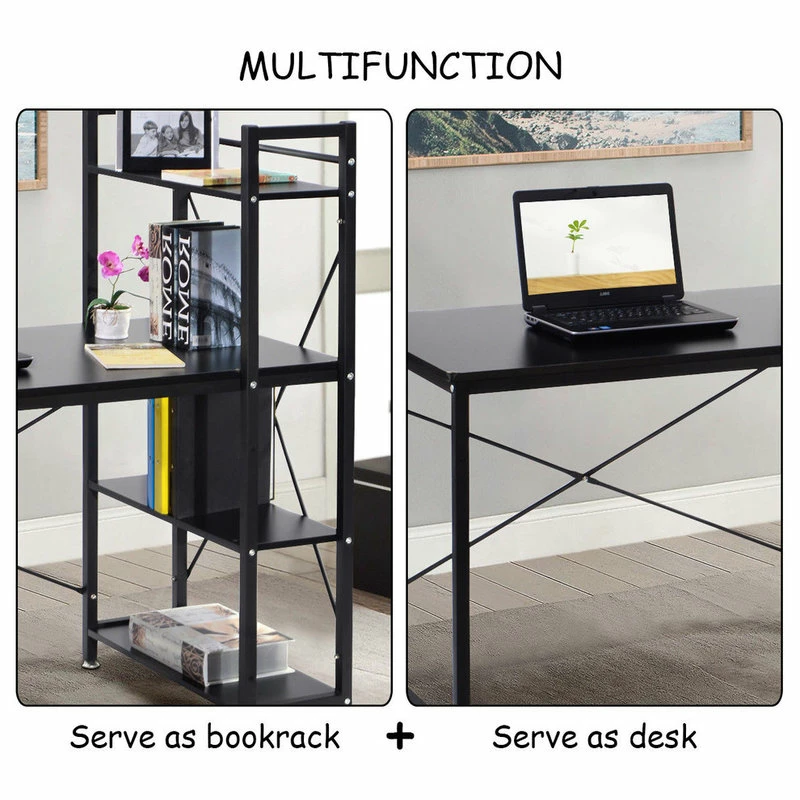 Promo 🥰 Costway Modern Computer Desk With 4-Tier Shelves PC Workstation Study Table ⭐ - Image 4