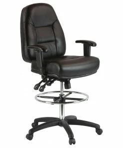 Cheapest 🎉 Harwick Furniture Harwick Premium Leather Drafting Chair With Arms 🤩