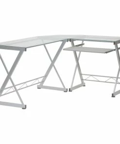 Cheapest 🔥 Rta Products- L Techni Mobili L-shaped Glass Computer Desk ❤️
