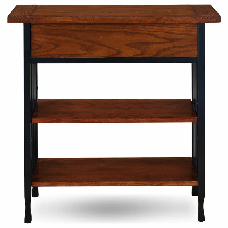 Coupon ⭐ Leick Home Leick Ironcraft Wood Foyer Bookcase With Drawer Storage In Brown 😀 - Image 2