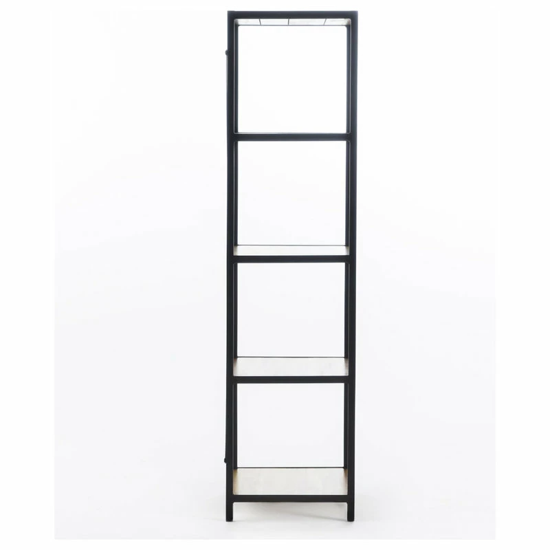 Hot Sale 👍 GDFStudio Relee Modern Industrial 4 Shelf Acacia Wood Slim Bookcase ❤️