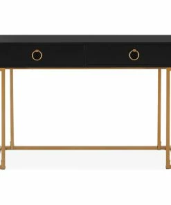 Best Sale 🧨 Belleze Modern Home Office Computer Desk, Makeup Vanity Console Table, Black 😉