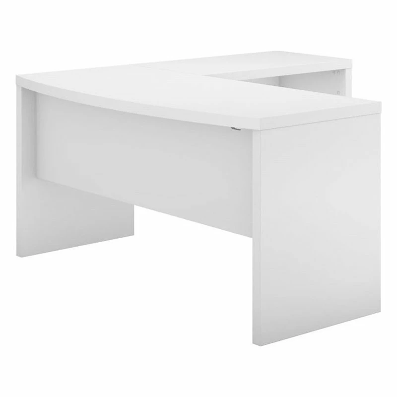 Cheap ๐ฅฐ Bush Business Furniture Echo Bow Front L Shaped Desk In Pure White - Engineered Wood ๐ฅฐ