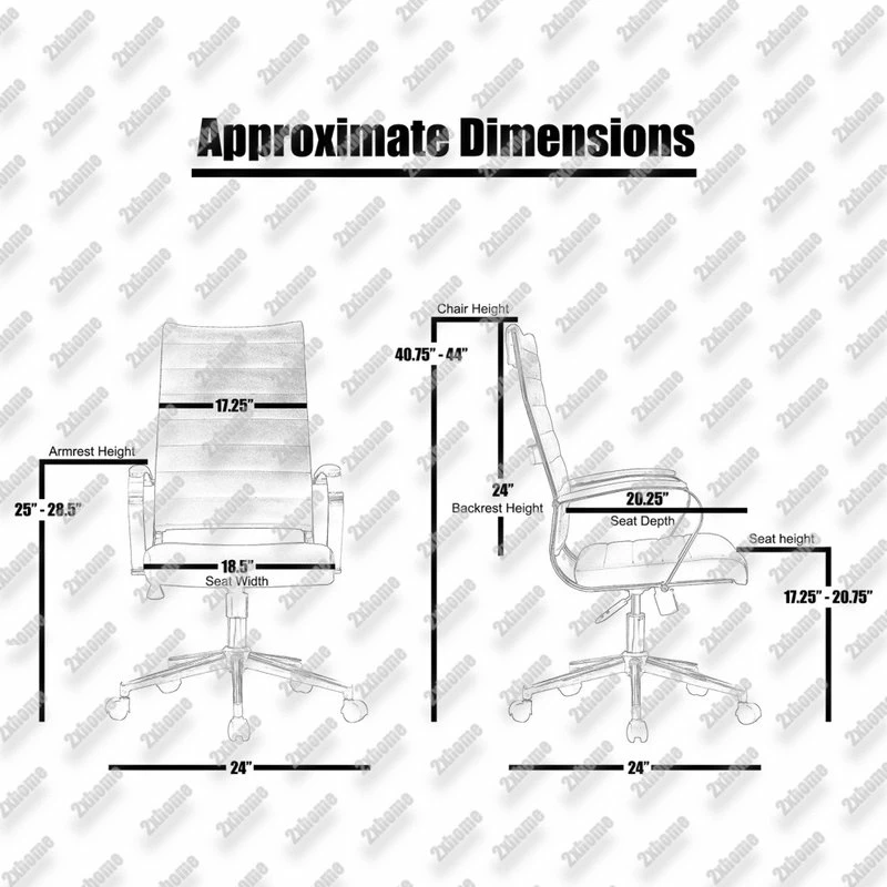 Wholesale ๐งจ Homedotdot Ergonomic High Back Swivel Boss Ribbed PU Leather Office Chair Modern, All Black โค๏ธ - Image 2