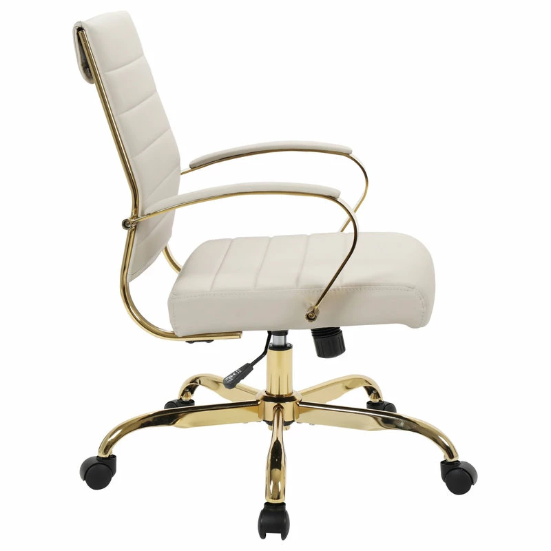 Flash Sale ๐ LeisureMod Benmar Modern Adjustable Leather Office Chair Gold Frame, Tan ๐ - Image 4