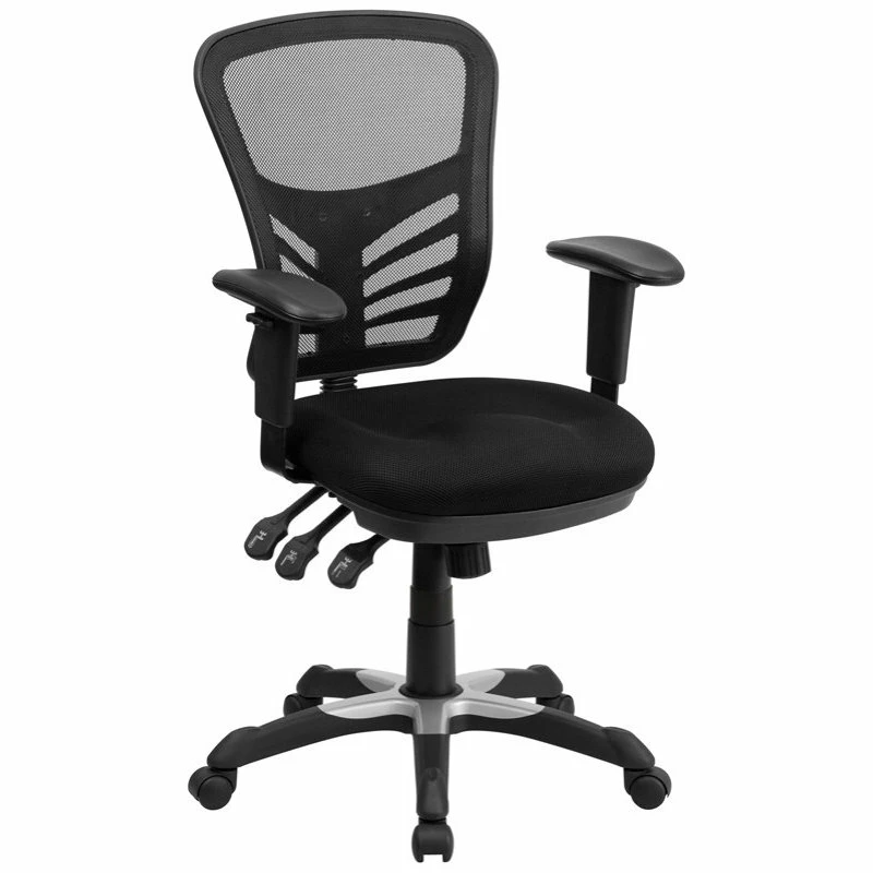 Discount ๐คฉ Flash Furniture Black Mesh Multifunction Executive Swivel Ergonomic Office Chair, Adj. Arms ๐