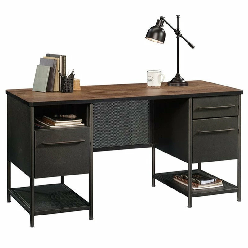 Best deal 🌟 Sauder Boulevard Cafe Executive Desk In Black And Vintage Oak 👏 - Image 3