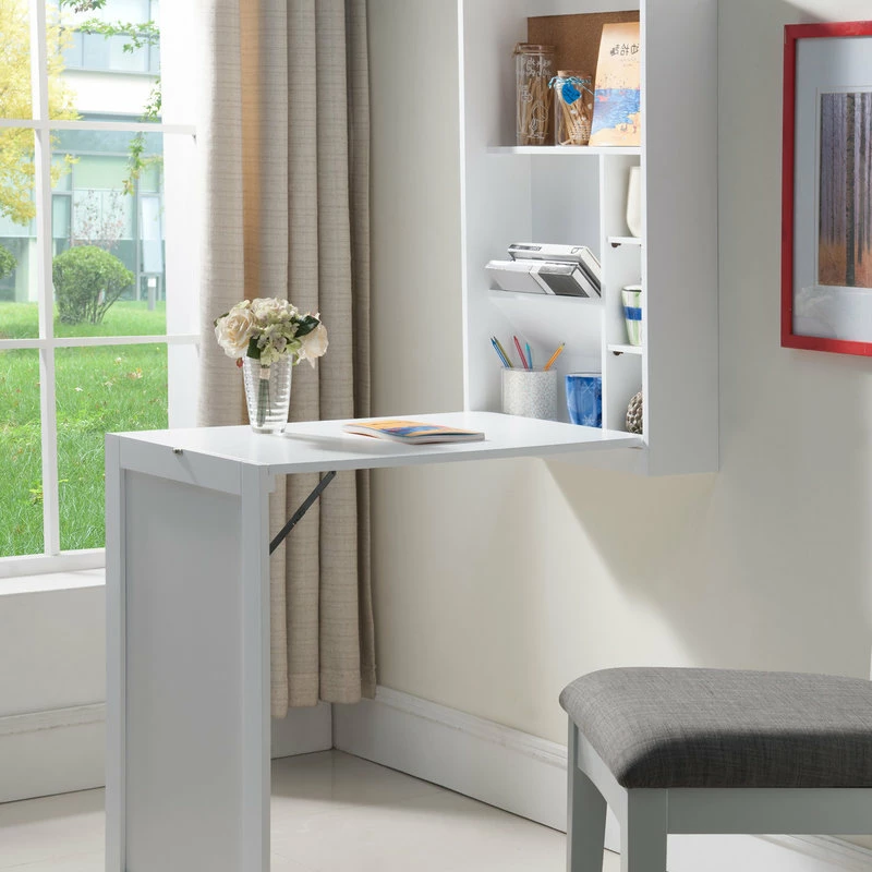 Best reviews of 😀 Pilaster Designs Eliza Wall-Mounted Fold-Out Convertible Writing Desk, White 🔔 - Image 5