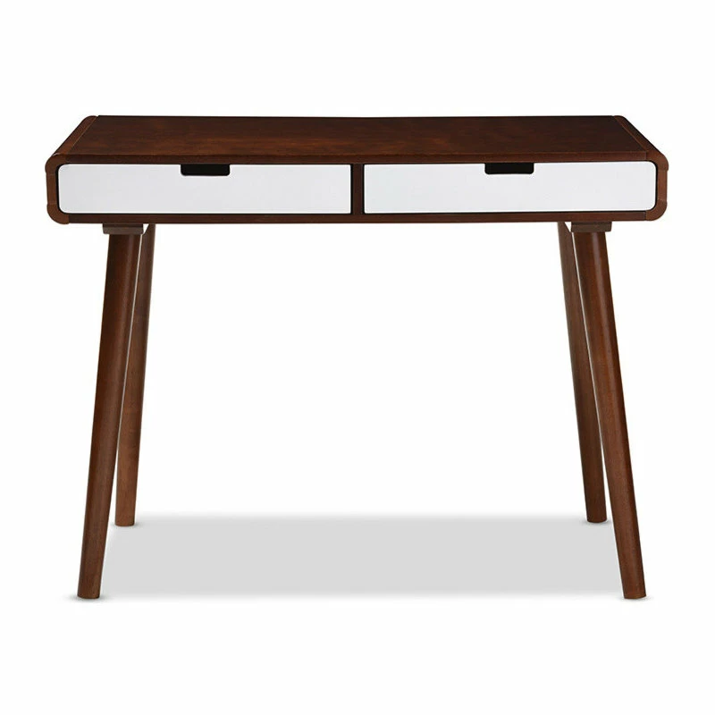 Wholesale ๐ Baxton Studio Casarano Wood Home Office Writing Desk, White And Brown โ - Image 2