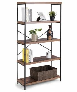 Best Pirce 🛒 Costway Multipurpose Open Bookcase Industrial Shelf Display Rack Storage Organizer 🛒