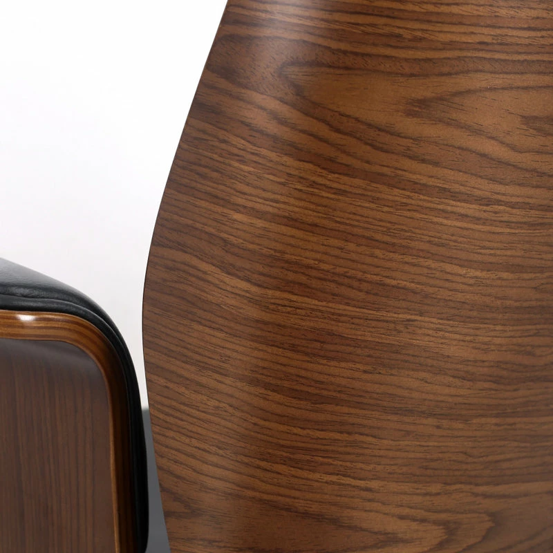 Coupon ๐ GDFStudio Byron Mid-Century Modern Swivel Office Chair, Black/Walnut/Silver โญ - Image 9