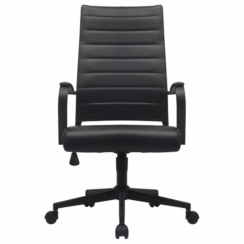 Wholesale ๐งจ Homedotdot Ergonomic High Back Swivel Boss Ribbed PU Leather Office Chair Modern, All Black โค๏ธ - Image 8