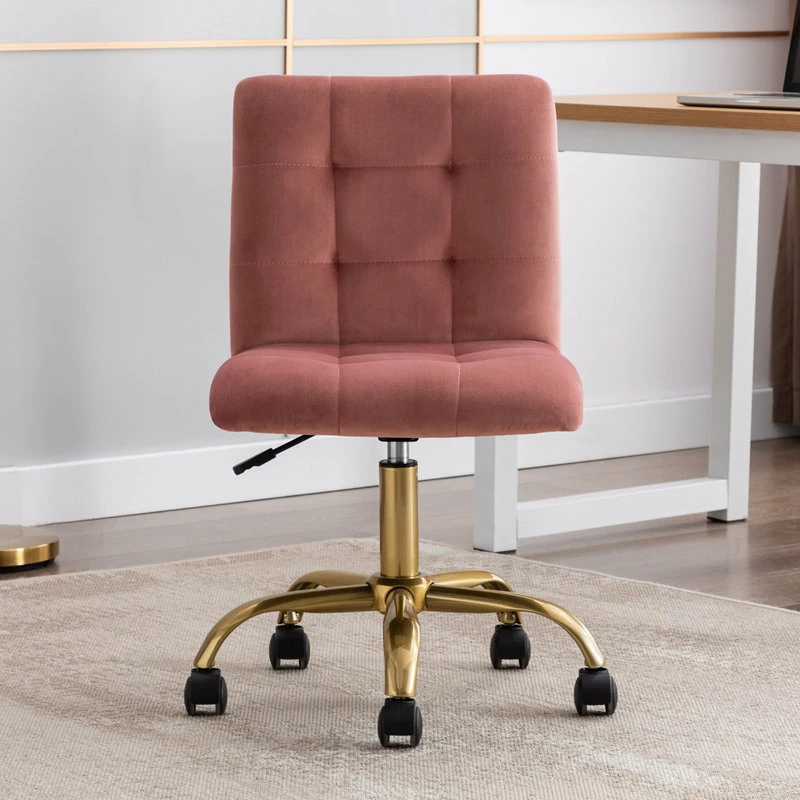 Flash Sale ๐ Duhome Elegant Lifestyle Square Tufted Desk Rolling Chair, Pink-Velvet โจ - Image 7