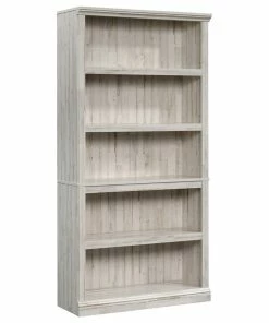 Brand new ✔️ Sauder Misc Storage 5-Shelf Tall Wood Bookcase In White Plank 🔔