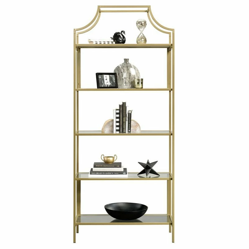 Brand new π Pemberly Row Modern 5 Shelf Metal Bookcase In Satin Gold Finish β - Image 4