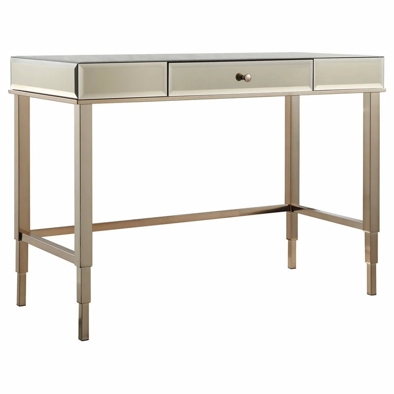 Flash Sale 🎉 Inspire Q Ambrosine Mirrored Writing Desk, Champagne Gold 🎁