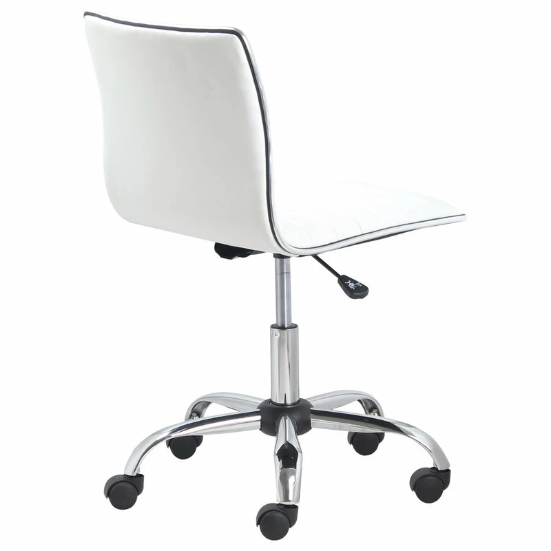 Outlet ๐ Btexpert Filipe Low-Back Armless Office Chair, White And Chrome ๐ - Image 4
