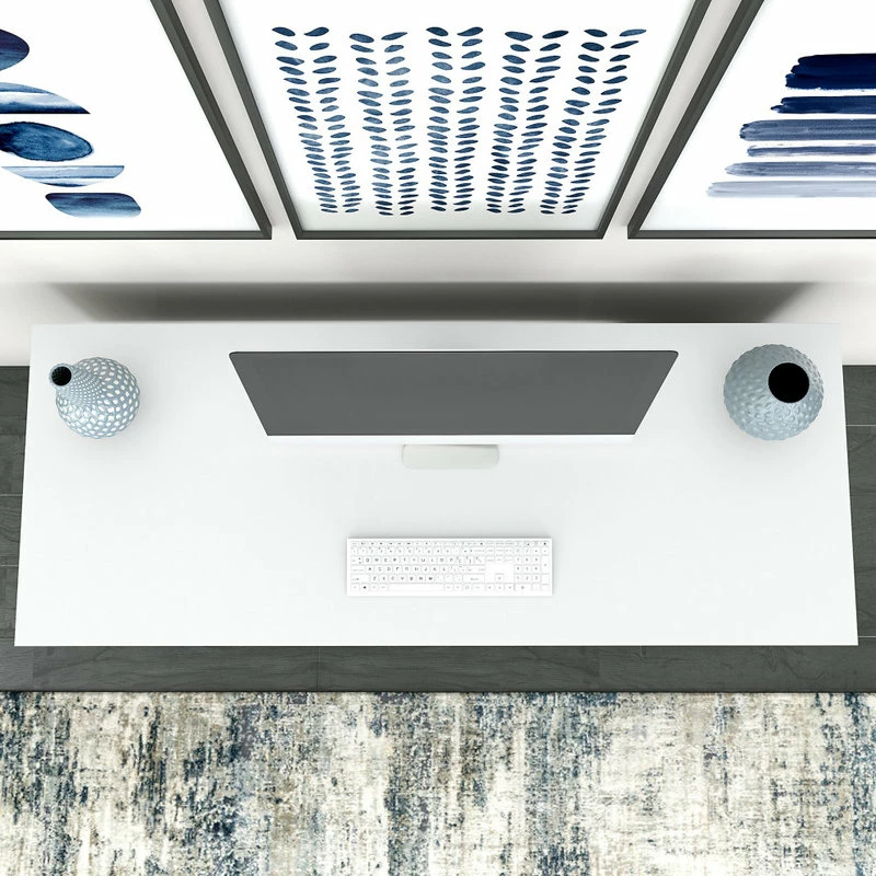 Discount ๐ Kathy Ireland Home By Bush Furniture Madison Avenue 60W Writing Desk With Storage In Pure White - Engineered Wood ๐ - Image 3