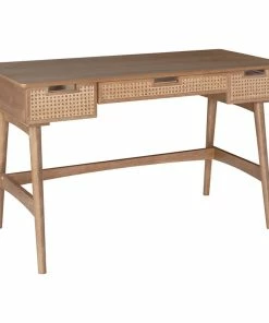 Best deal 🎉 Linon Home Decor Products Linon Luca Rattan Wood Desk In Natural 👍