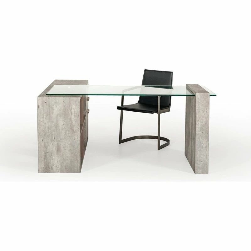 Discount ๐คฉ Vig Furniture Inc. Nova Domus Boston Modern Glass And Concrete Reversible Desk ๐ - Image 2