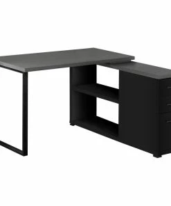 Best reviews of 🎁 Monarch Specialties Computer Desk L-Shaped-47"Lx47"W, Black, Gray Tops 👏