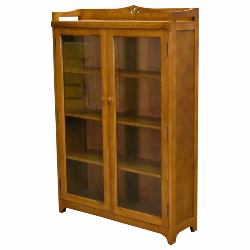 Coupon ๐ฅฐ Crafters And Weavers Mission Solid Oak Bookcase Curio Cabinet, Michael's Cherry โจ