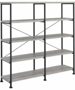 Promo 🎉 Coaster Home Furnishings Coaster Guthrie 4 Shelf Country Rustic Wooden Bookcase In Gray Driftwood 👏