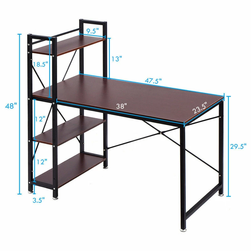 Discount โ๏ธ Costway Modern Computer Desk With 4-Tier Shelves PC Study Table Home Office ๐ฏ - Image 2