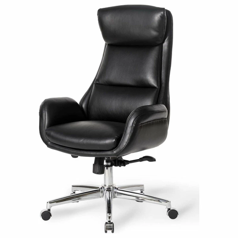 Brand new ๐ Glitzhome Mid-Century Modern Air Leatherette Adjustable Swivel High Back Office, Black ๐