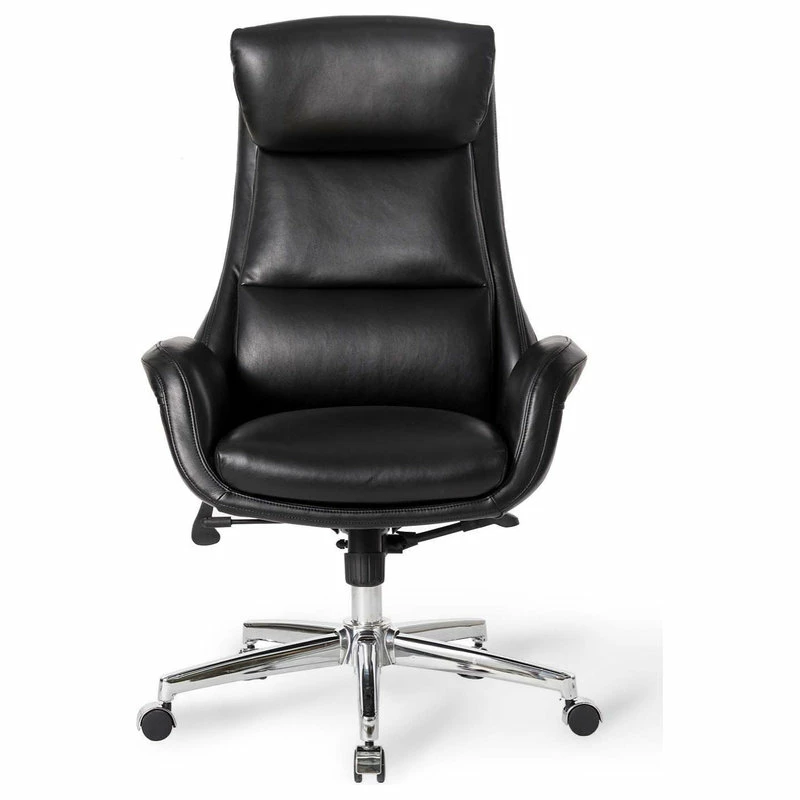 Brand new ๐ Glitzhome Mid-Century Modern Air Leatherette Adjustable Swivel High Back Office, Black ๐ - Image 12