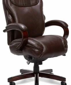 Budget ✨ La-Z-Boy Office La-Z-Boy Hyland Executive Office Chair With AIR Lumbar Technology Mahogany Brown 🥰