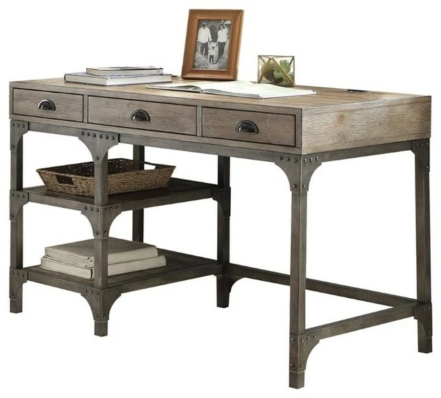 Best reviews of ๐ Scranton & Co Writing Desk In Weathered Oak And Antique Silver โค๏ธ